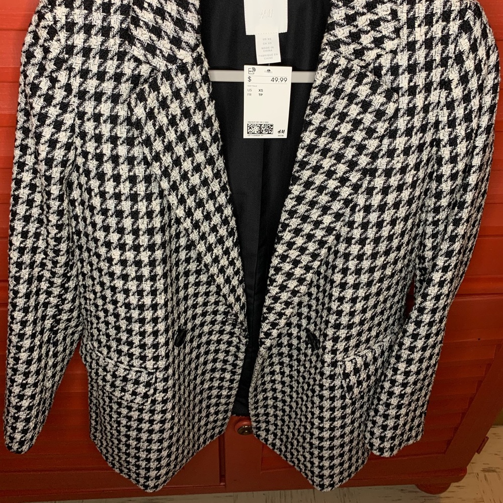 H&M black and white hounds tooth blazer - Picture 5 of 6